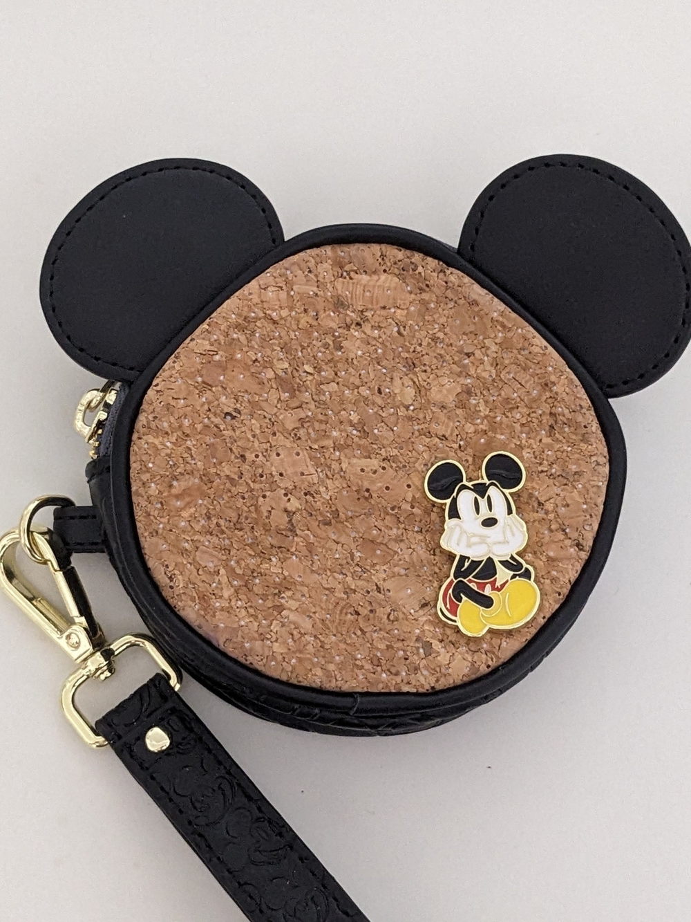 EUC! Loungefly Disney Mickey Mouse Cork Pin Holder Coin Case Wristlet